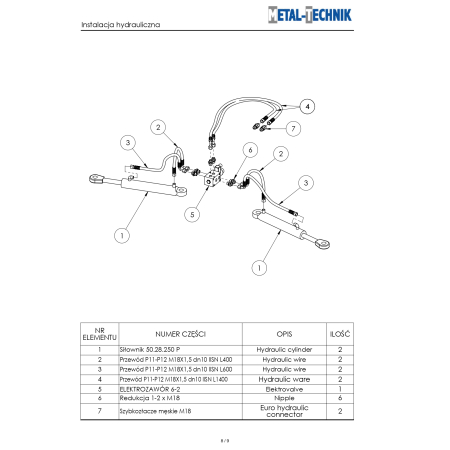 Części zamienne - Pług składany lekki